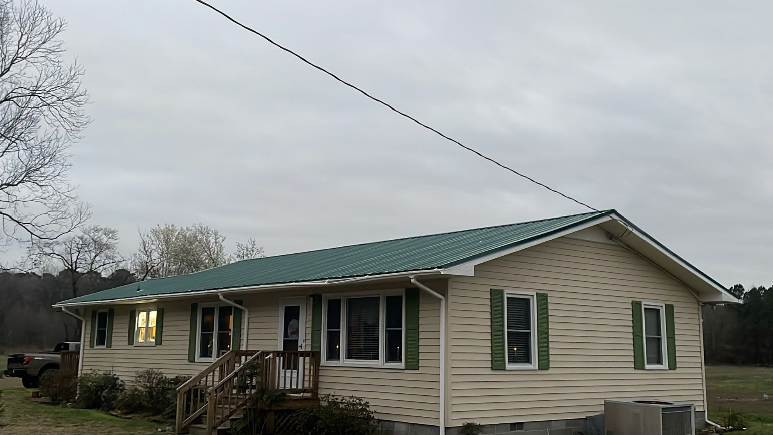 Newly-installed metal roof